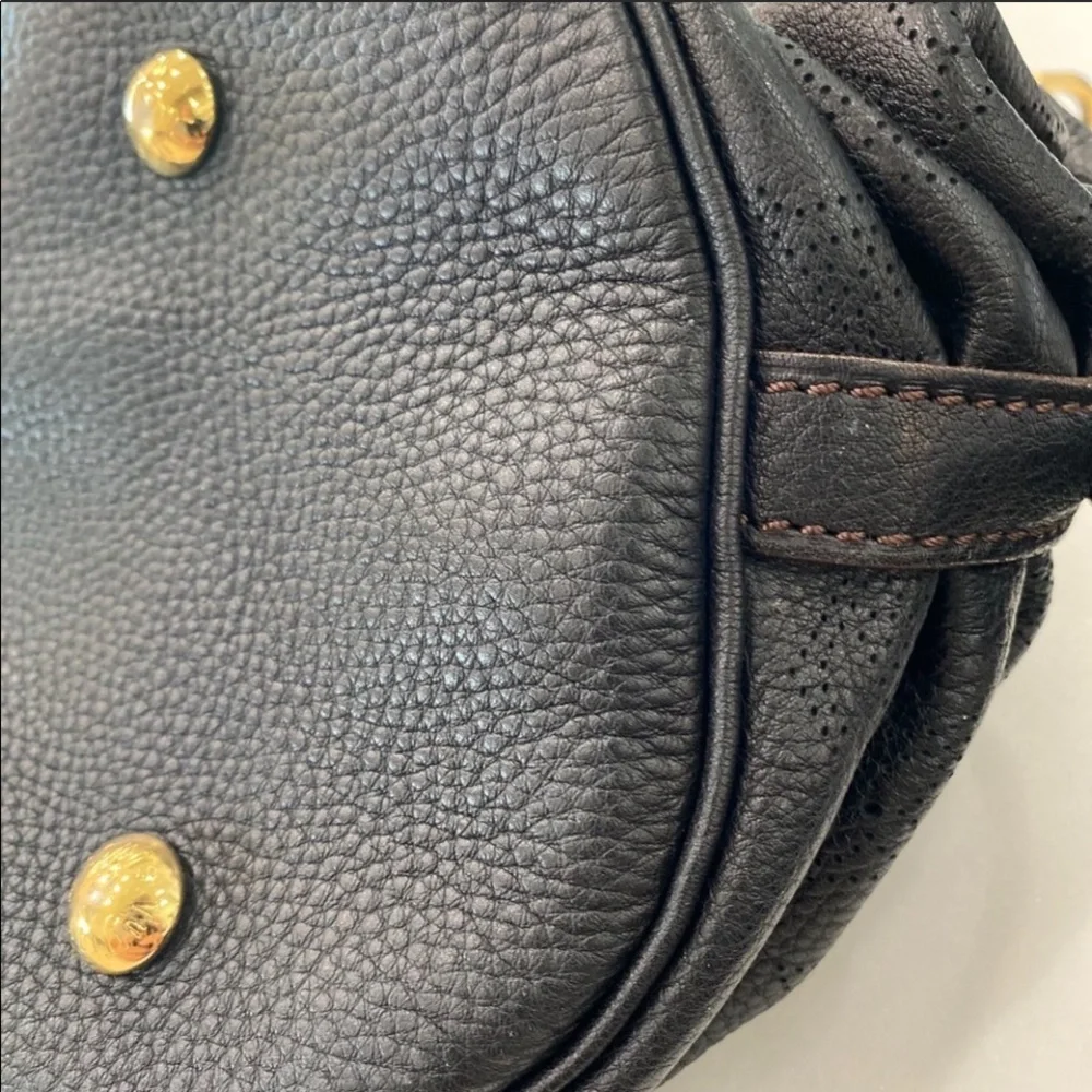 Louis Vuitton Black Monogram Hobo with Gold Hardware Mahina CL